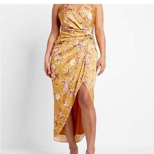 Express yellow floral dress